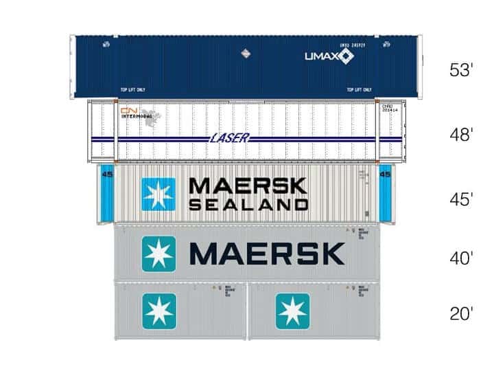 Intermodal Container sizes