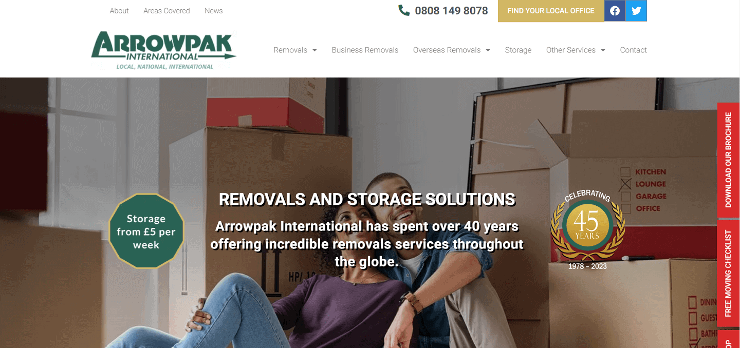 Arrowpak International entreprise de déménagement