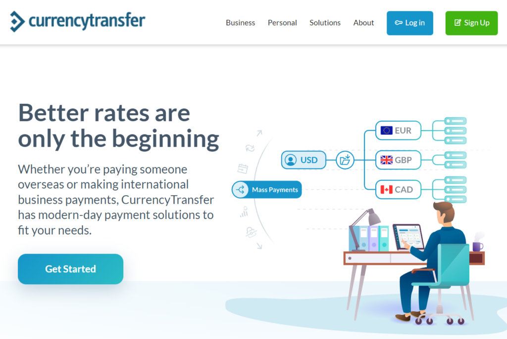 Página de inicio de CurrencyTransfer