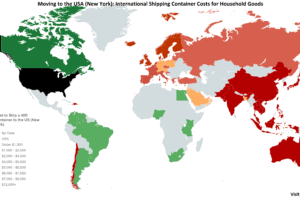 Coût des conteneurs d'expédition vers l'est des États-Unis (New York)