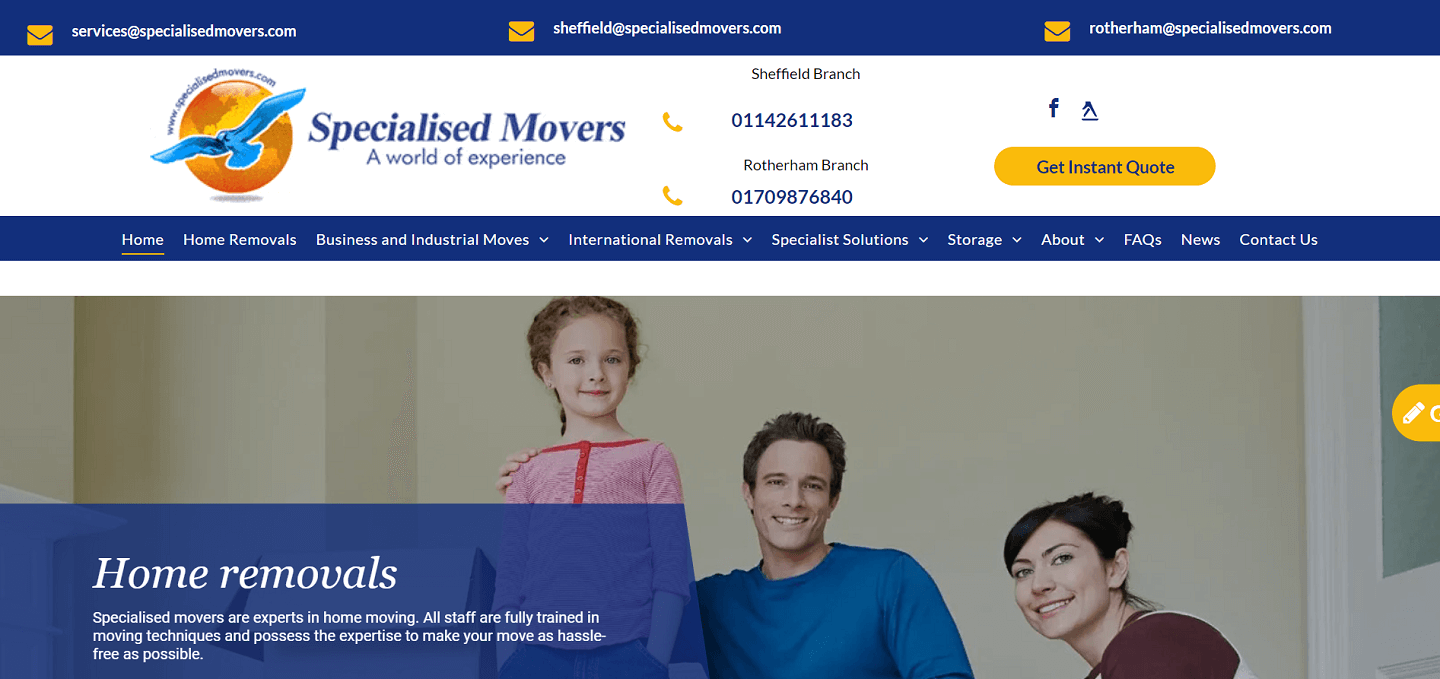 Specialised Movers international moving company