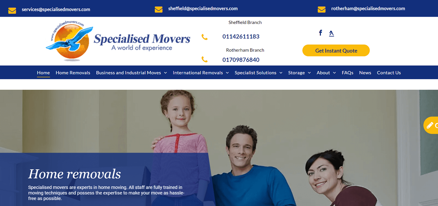 Specialised Movers empresa de mudanças internacionais